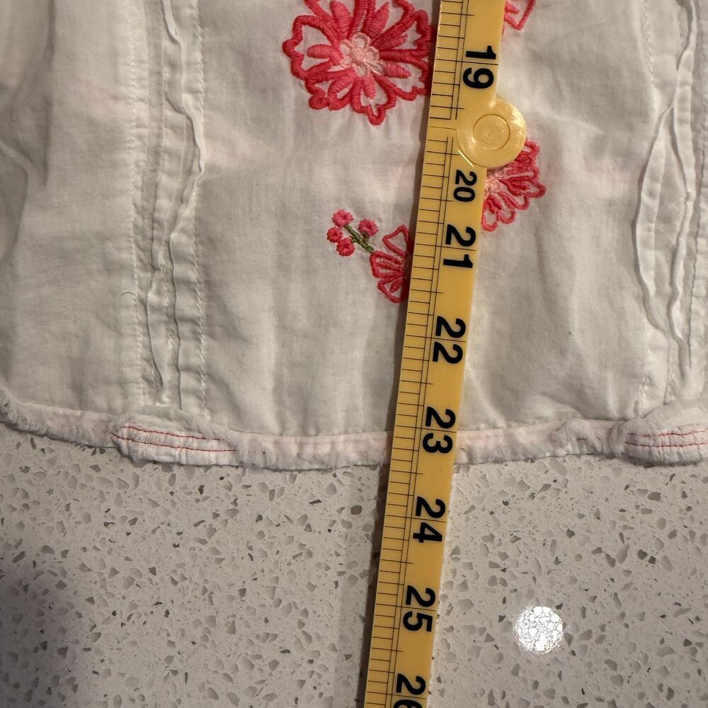 Abercrombie & Fitch Embroidered White Pink Floral Crochet Racerback Tank Top S - Picture 10 of 10